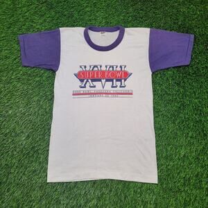 Vintage 1983 Super Bowl XVII Ringer T-Shirt XS USA Single-Stitch Paper Thin